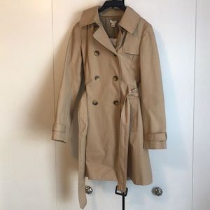 J Crew camel trench coat size 2